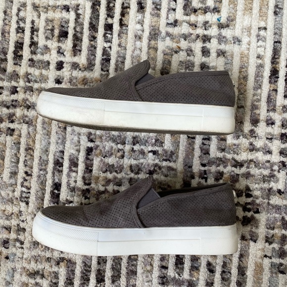 Suede Gray Steven Madden Slip-On Sneakers - Picture 2 of 2